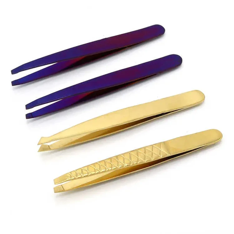 New 2023 Diamond Grip Eyebrow Tweezers Personalized Cute Wholesale slanted eyebrow tweezers for home and beauty parlor