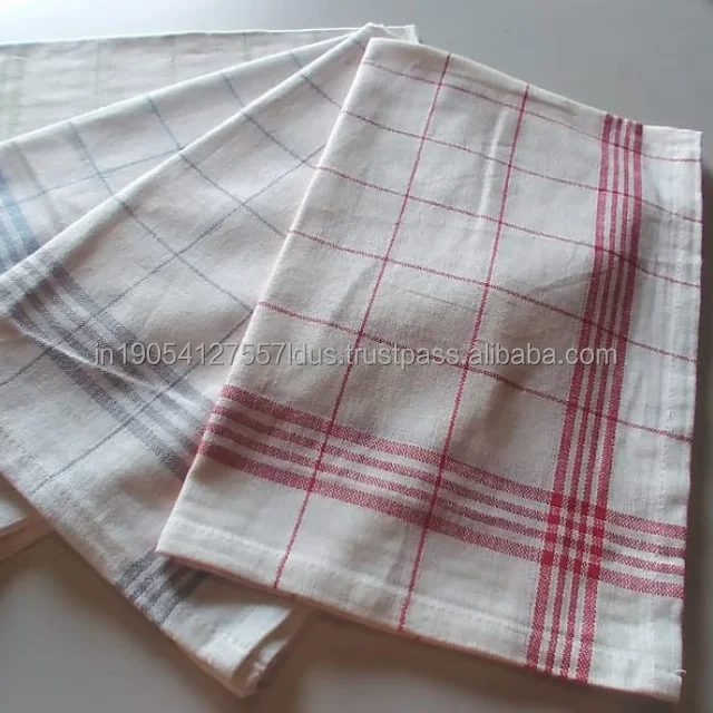 Experience 100% cotton custom wholesale waffle weave yarn-dyed kitchen towels and tea towels, manufactured in India for quality.