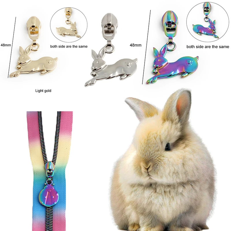 Nolvo World Custom Metal Replacement Cat Pussy Zipper Pulls Dog Puppy Rabbit Shape Small Animals Purses Zipper Sliders Head Lock
