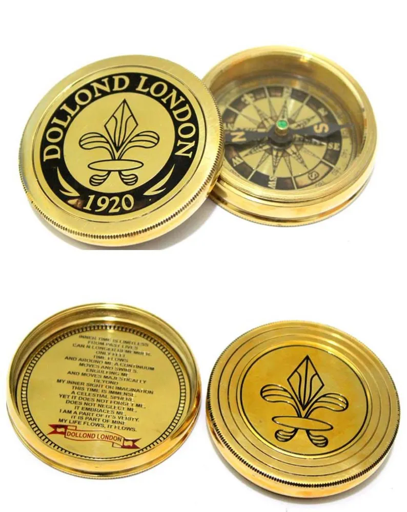 Nautical Vintage Nautical Maritime Kelvin and Hughes London 1917 Brass Brunton Compass Brown Antique