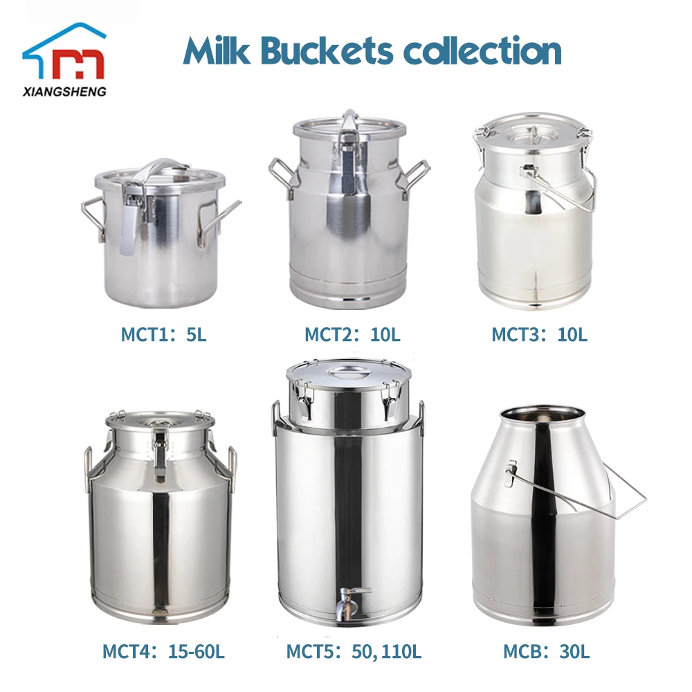 Top standard stainless steel transport Barrels Milk Can Wine Bucket Pail Tote Jug Oil Barrel Storage Bucket with Sealed Lid