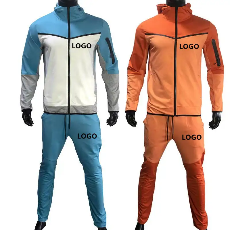 custom sports zipper suits fashion design winter tracksuit 2014 mens black/ green tracksuits custom hoodies