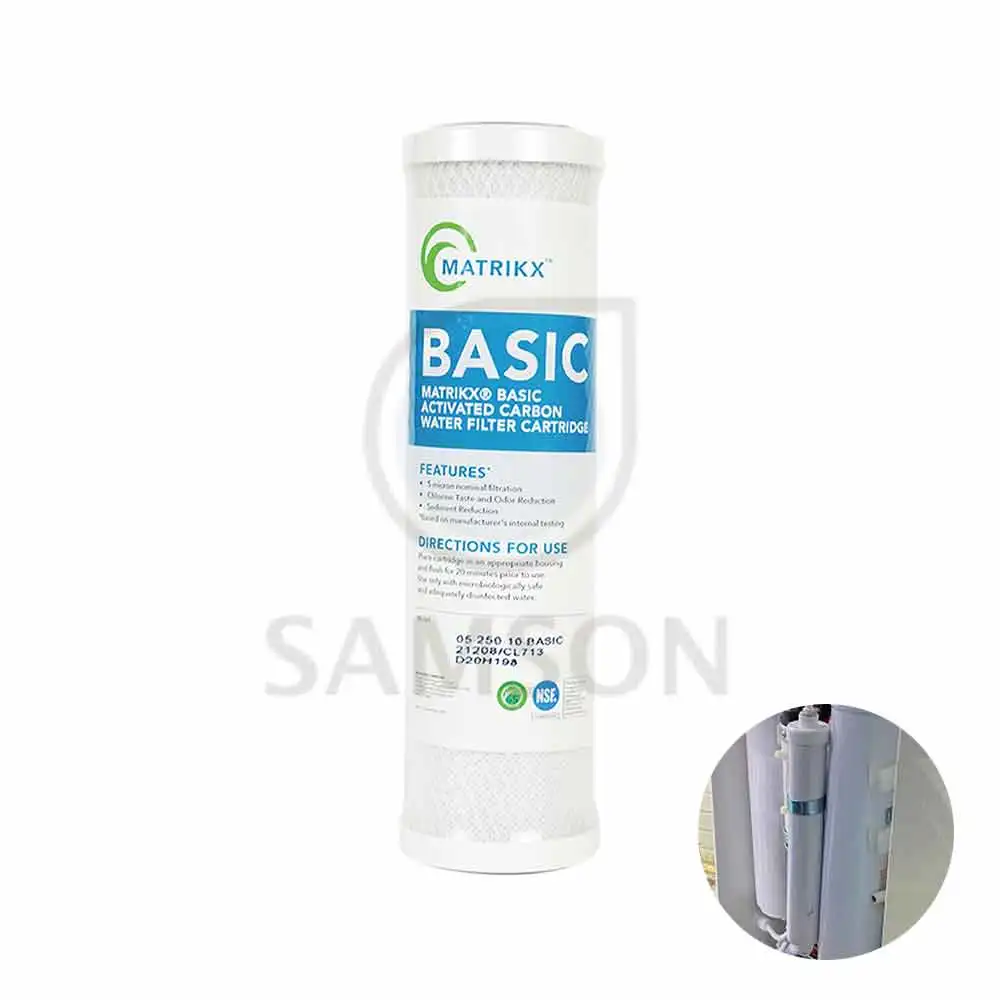 2021 Hot Selling 100% Coconut Shell Activated Carbon Block CTO Water Filter for Bacteria Removal Use in Household under Sink