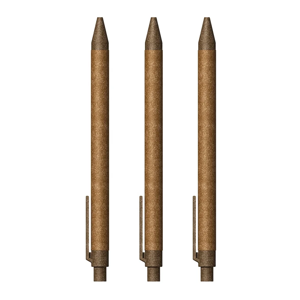 Gift for business 2023 custom logo printing design writing ballpoint pen high quality sustainable pen made from coffee grounds