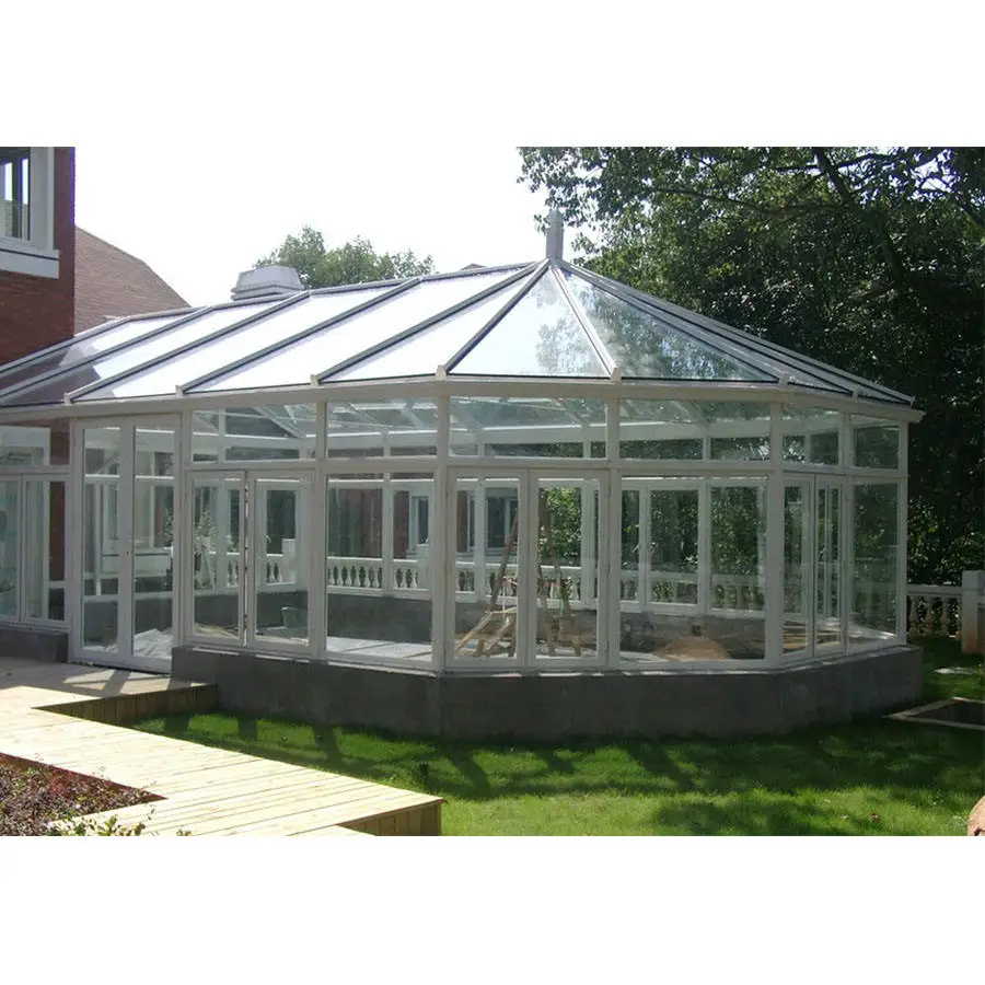 Villa Outdoor Aluminum glass garden house Veranda four Season Sunroom double Glass Aluminum
