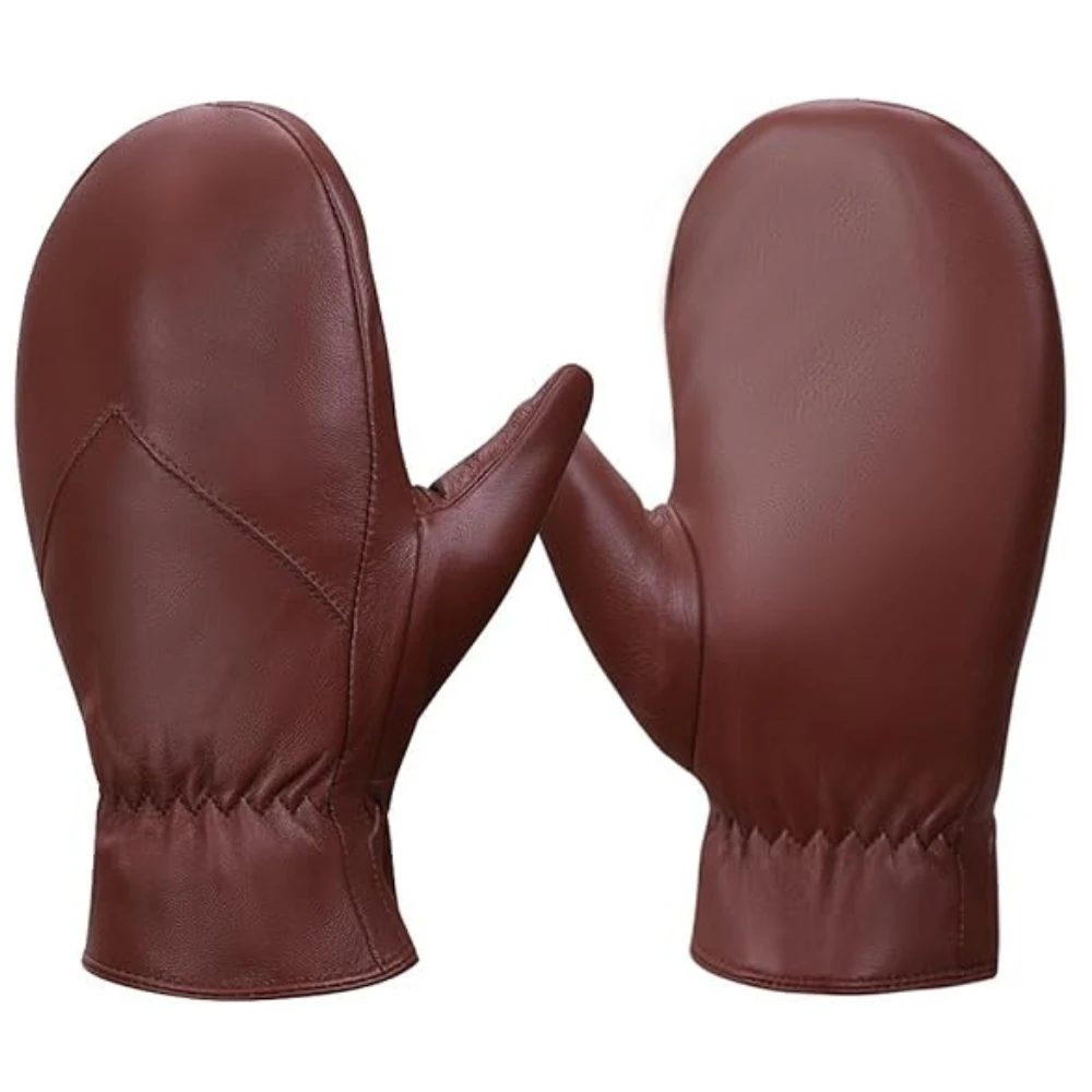 Best Price New Design Leather Gloves Warm Fur Full Finger Mittens Comfortable Touch Screen Winter Gloves by Maximize Wear