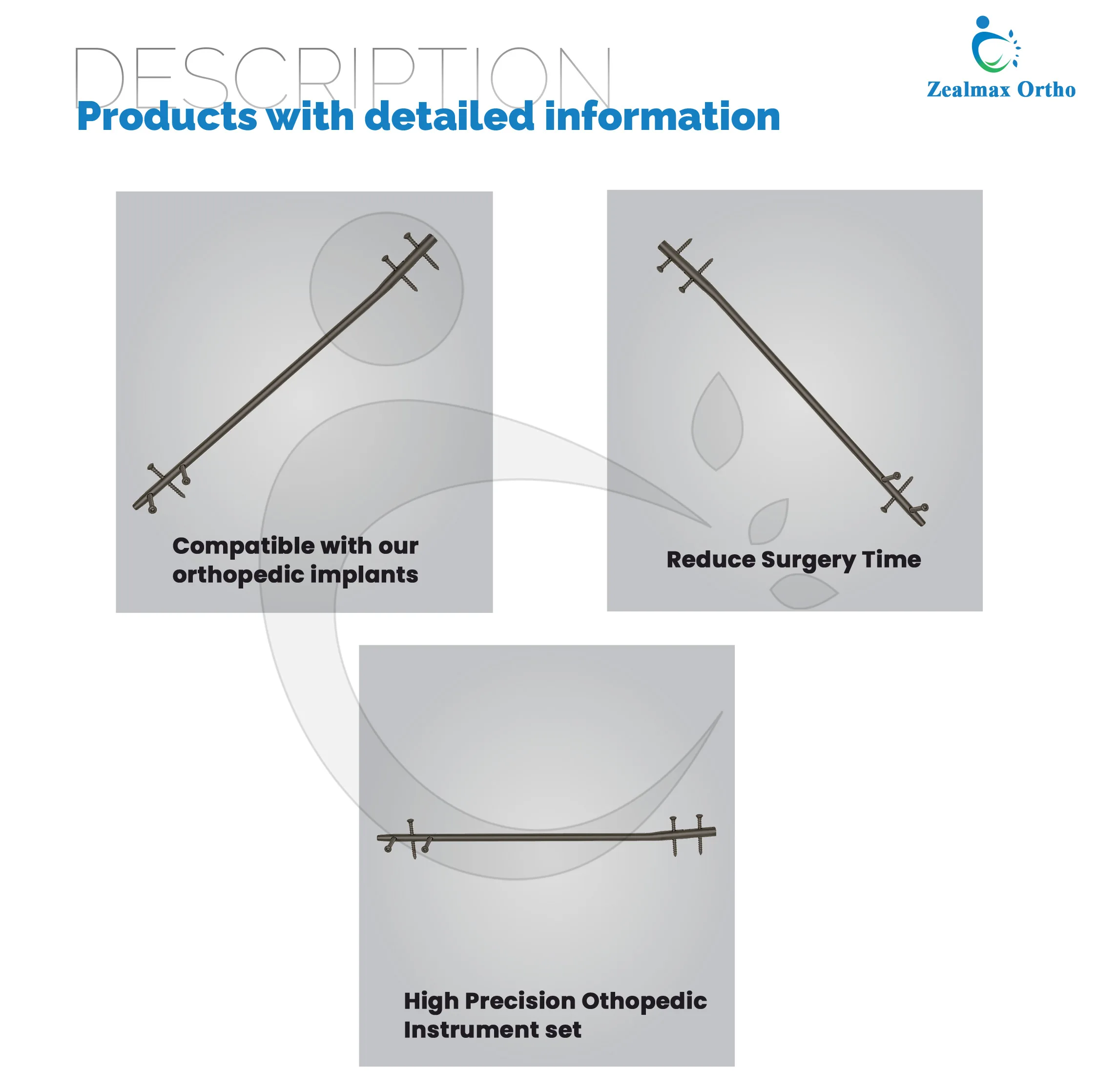 Zealmax Ортопедические имплантаты из чистого титанового материала для кости гумера интрамедуллярные соединительные ногти