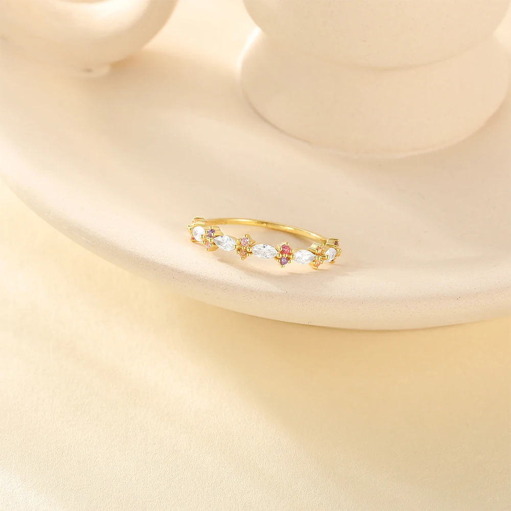 2024 best selling zircon 925 sterling silver and plated 18k gold 7mm diamond couple engagement rings