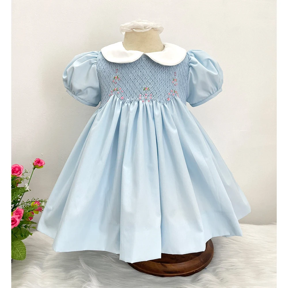 Custom Wholesale Kids Wear Vendor Designers Girl Clothing Summer Children Kids Clothes Girls Dress Embroidered Dress