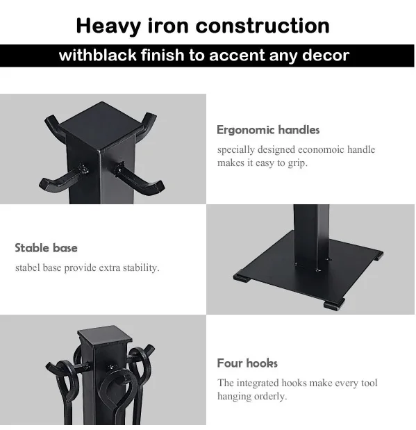 5 Pieces Fireplace Iron Fire Place Tool Set BY KSN