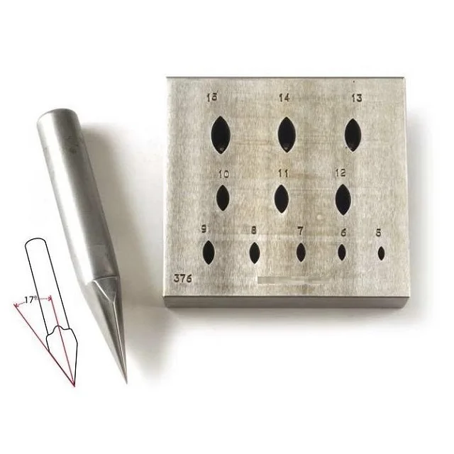 Bezel Forming Block in Marquise Shape with Punch Set for Jewelry Making & Goldsmith Tools