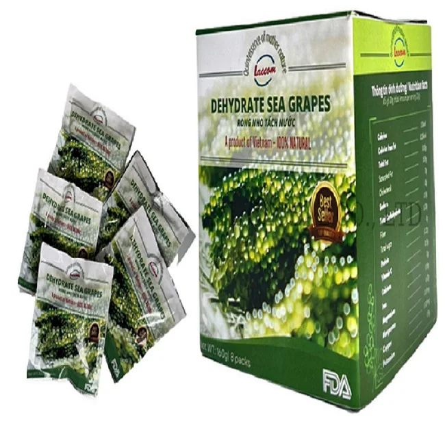 Dehydrated sea grapes Umibudo Ararosep Seaweed Caulerpa Lentillifera Green caviar from Viet Nam with wonderful taste 120g/box
