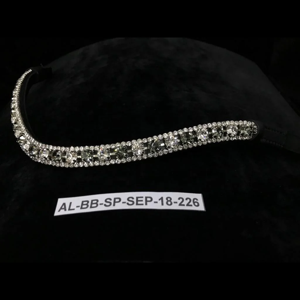 OEM ODM HORSE LEATHER BROWBAND FANCY DIAMANTE JEWELLED DESIGNER BROWBAND FOR HORSE SHOWS BULK MANUFACTURER FROM INDIA