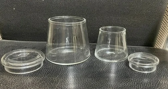 Candle Holders Lanterns and Candle Jars Borosilicate Clear Slope Glass Candle Jar with Lid