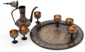 Japani Carved Brass Aftaba