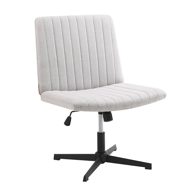 Modern Armless White Adjustable No Wheels Cross Legged Accent Chair