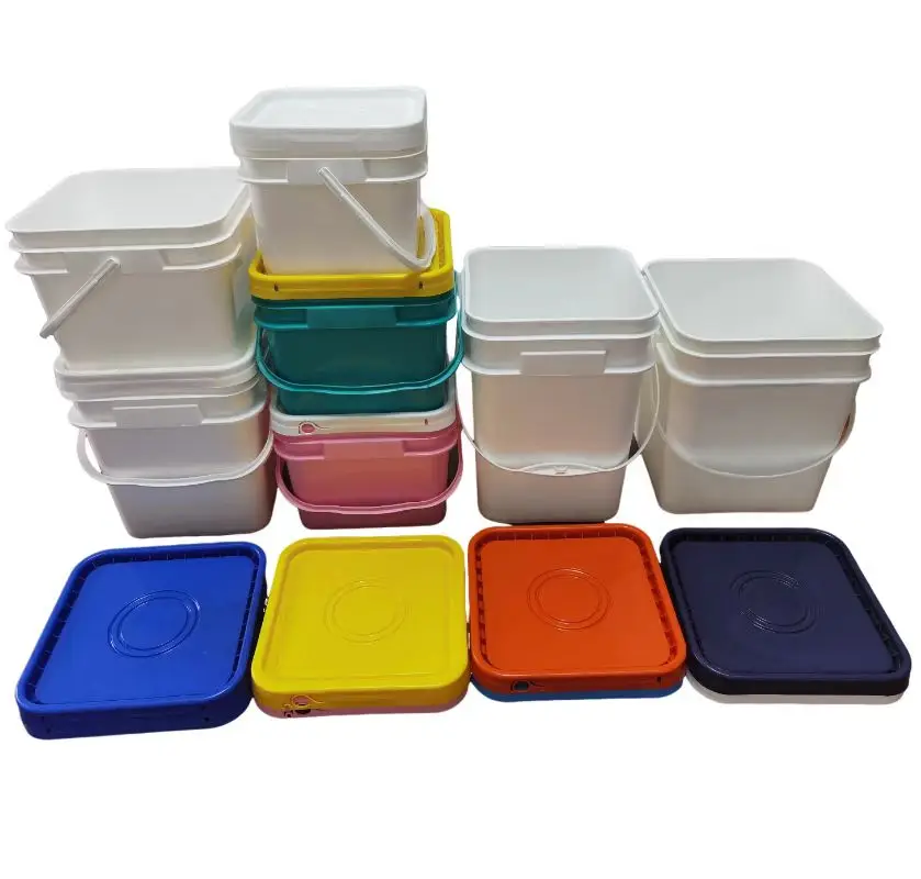 Plastic Buckets With Lids For Food Storage 4 Gallon Natural Plastic Pail With 90 Mil Metal Handle