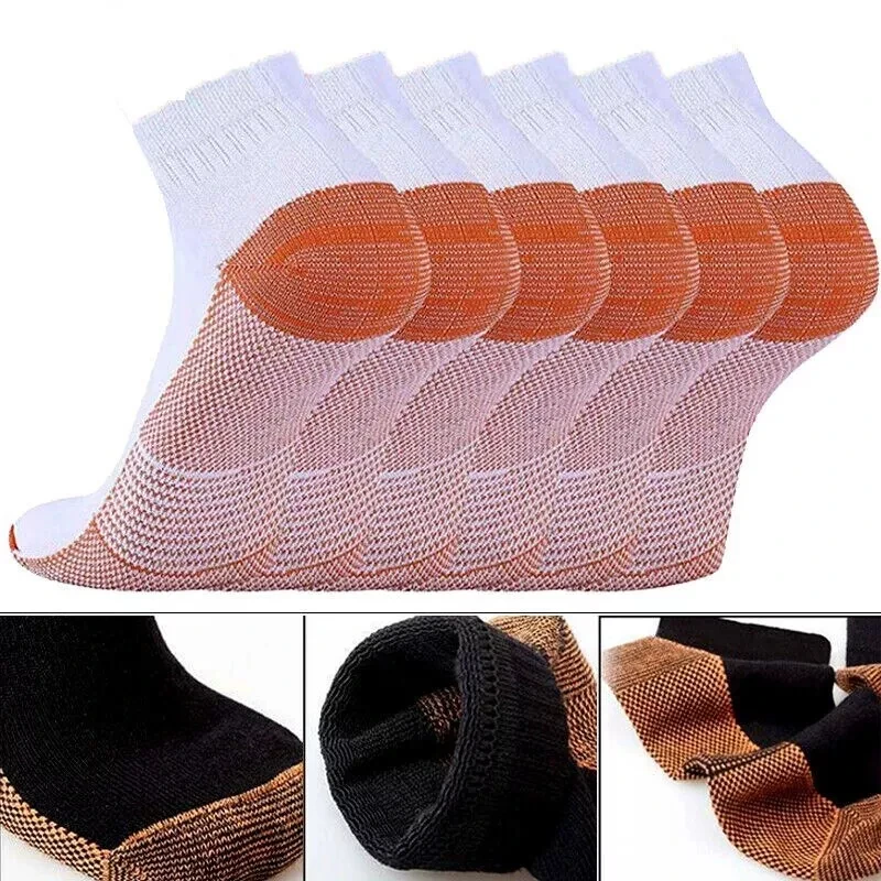 OEM black bamboo Ankle Support Brace copper infused socks