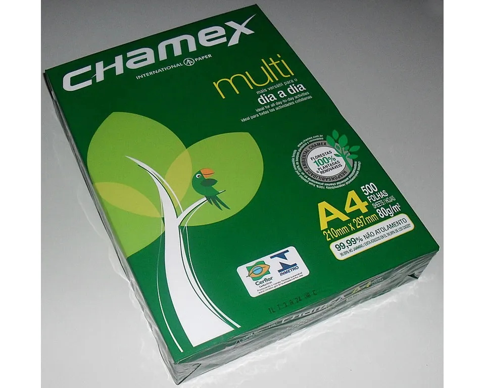 High Quality Chamex Manufacturers OEM 70GSM 75GSM 80GSM 100% Pulp A4 Paper Copier 500 Sheets/Ream - 5 Reams/Box A4 Copy Paper
