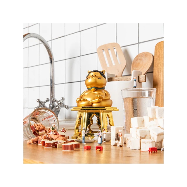 [BUDDHACAT] ARTTOY ver.Original Lotus Position Lying down Walking Desired interior design gold buddha cat toy