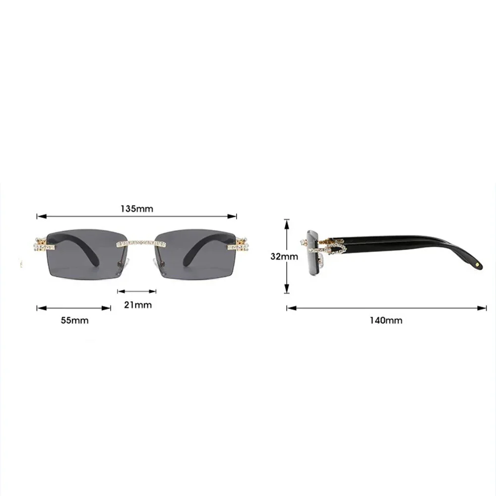 Sunglasses For Moissanite Cut Lab Grown Diamond And Yellow Gold With Black Pvc Frame With Customize Glass look Sunglasses