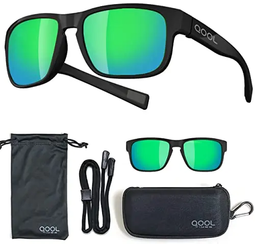 EYEPAL QEF QOOL TIMES Polarized Fishing Sunglasses Men Women Green lens Running Casual Lifestyle Golfing Sailing Hiking Gifts