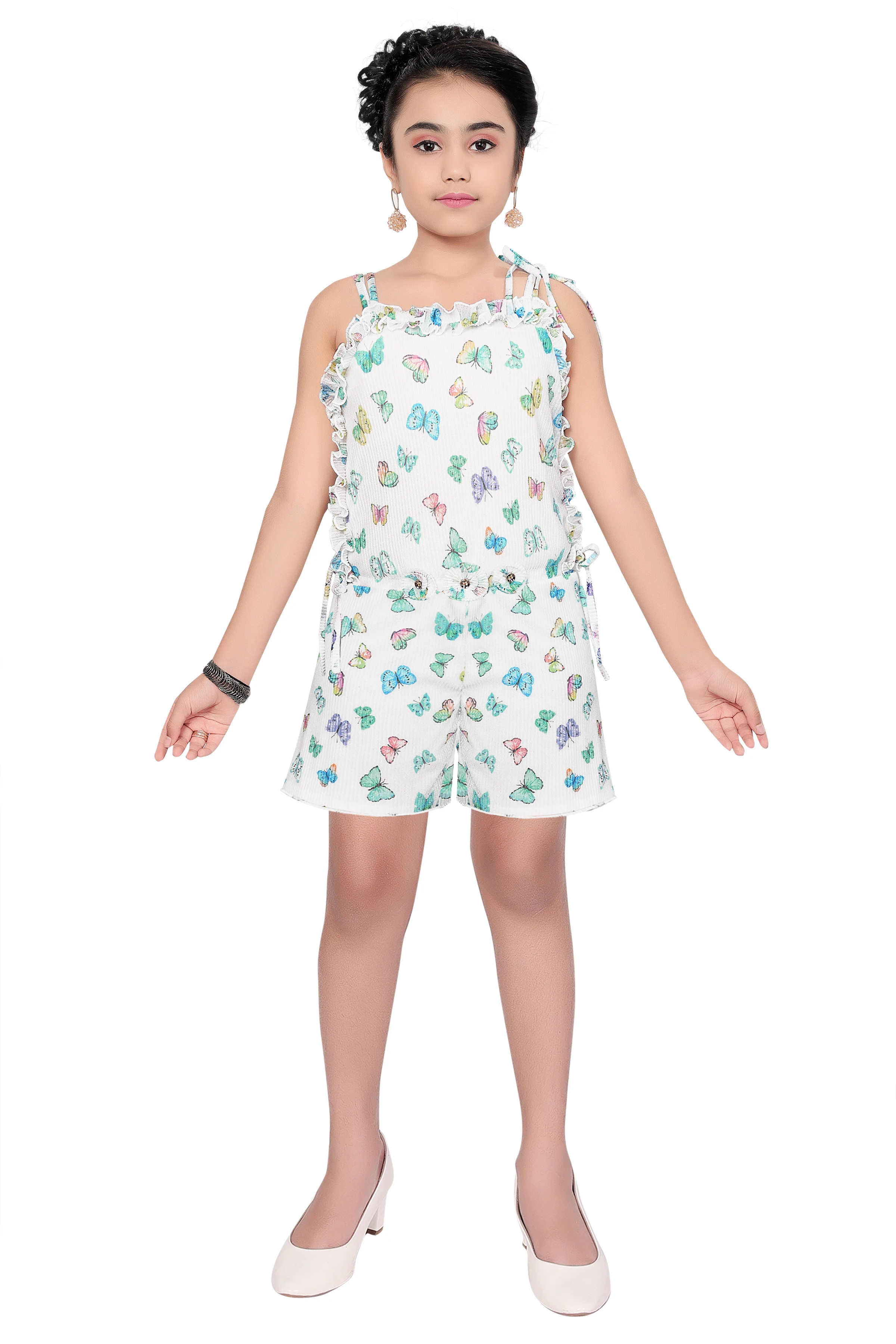 Top Fashion Beautiful Cotton Blended Butterfly Printed Jumpsuit for Kid Girls at Best Prices from India