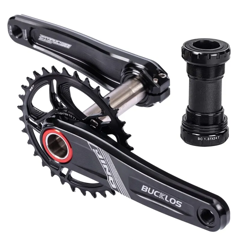 BUCKLOS MTB Crankset  Integrated Crank 32T 34T 36T 38T crankset CNC aluminum alloy bicycle crank