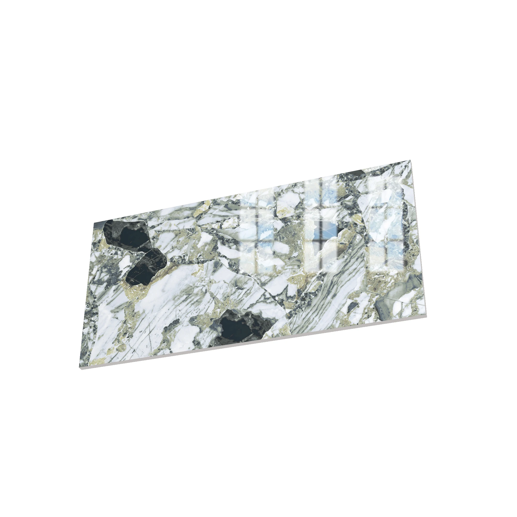 Tiles like marble look ang high gloss finish with dark color 600x1200mm polished porcelain tiles