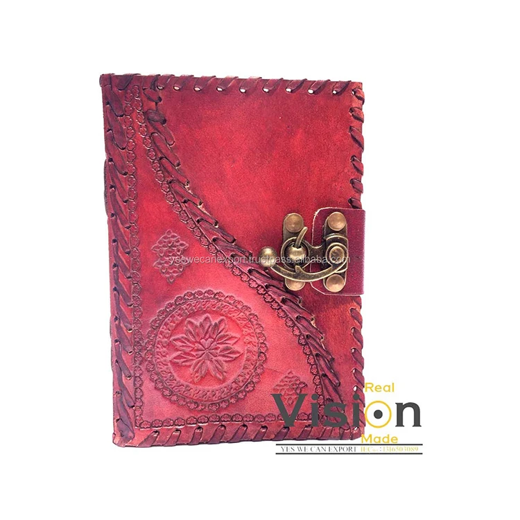 Antique Style A4 Leather Organiser Journal Latest Printed Office Design with Lock for Men & Women Wholesale Price