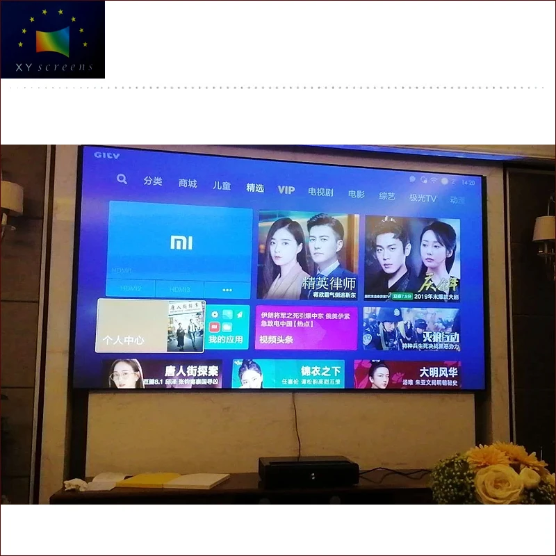 xyscreen 150 inch alr screen for 4k ust projector with 12mm aluminum alloy thin frame ZHK100B-PET Grid