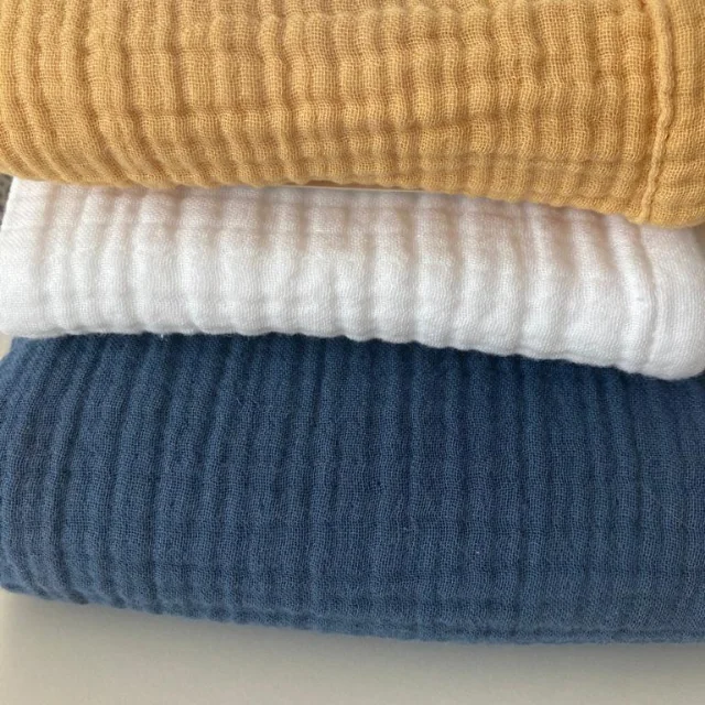 Solid Color Best Seller High Quality 2 Layer Muslin Swaddle Blankets Customized Sizes