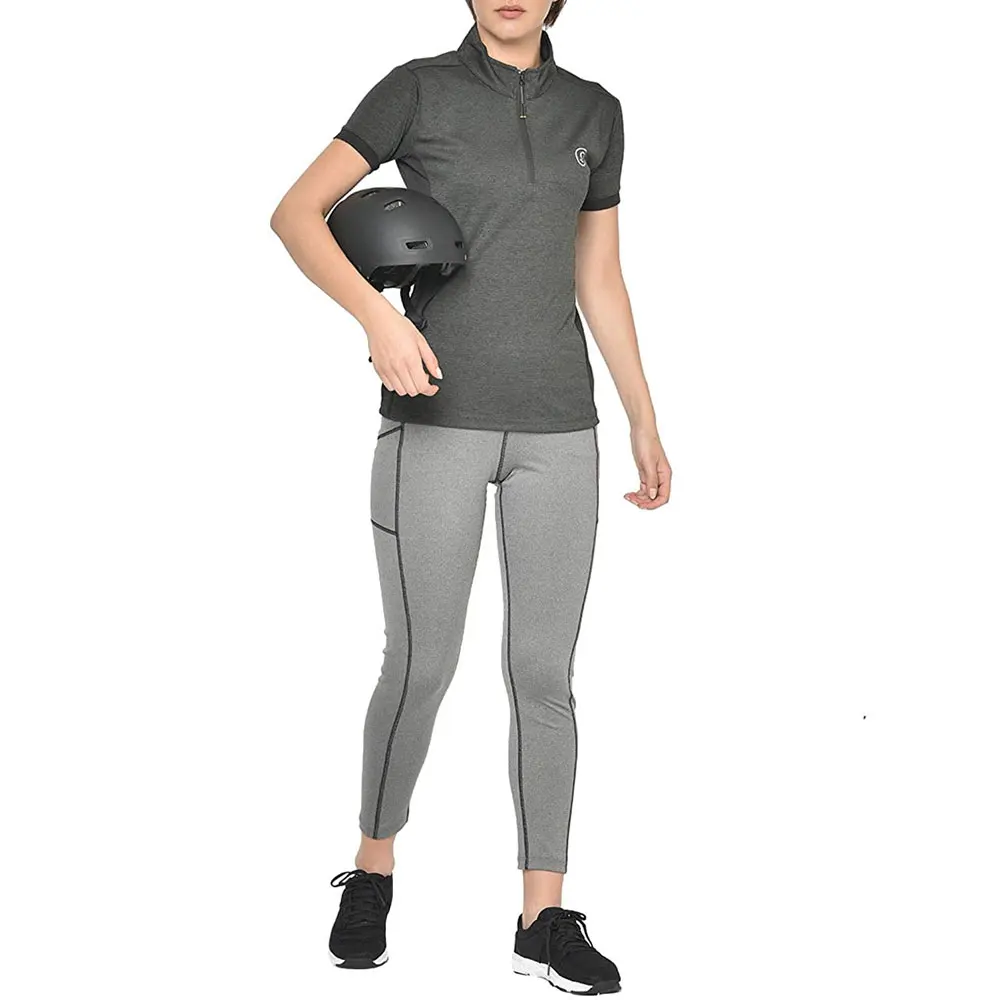 Light Grey Color Women Gym & Fitness Hight Quality New Design Women High Wasted Capri Leggings And Tights