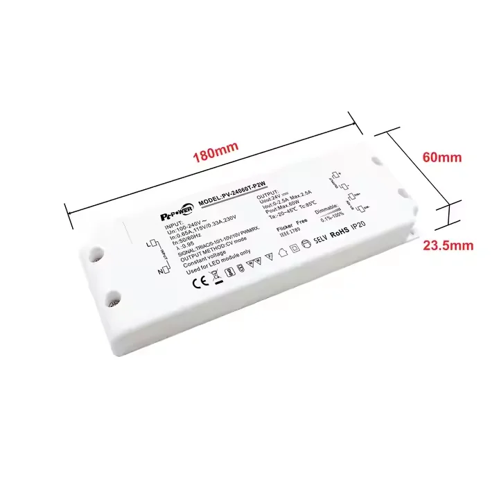 30W 60W TRIAC 0-10V PWM затемнение постоянного напряжения от переменного тока до вход 100-240V выход 12V 24V 48V Диммируемый светодиодный драйвер