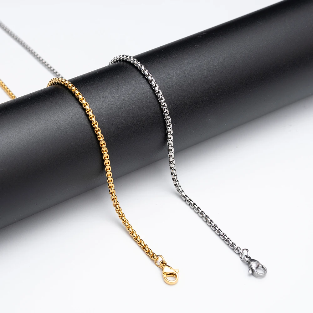 Stainless steel necklace chain men gold plated women bulk extender chain custom rope long chains