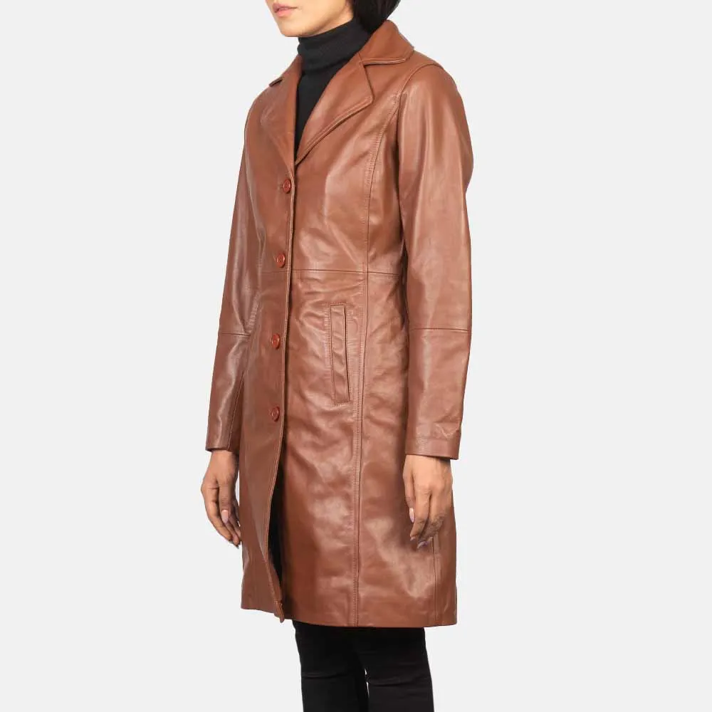 Leather Long Coat Hot Sale Women Long Coat Real Sheepskin Spring New Arrival Custom Outdoor Summer Women Wear