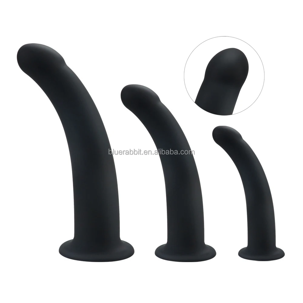 BlueRabbit Curved Dildo Wholesale 3pcs Silicone Anal Butt Plug Sex Toys Open Expander Strap on Dildo Anal Dilator Sets
