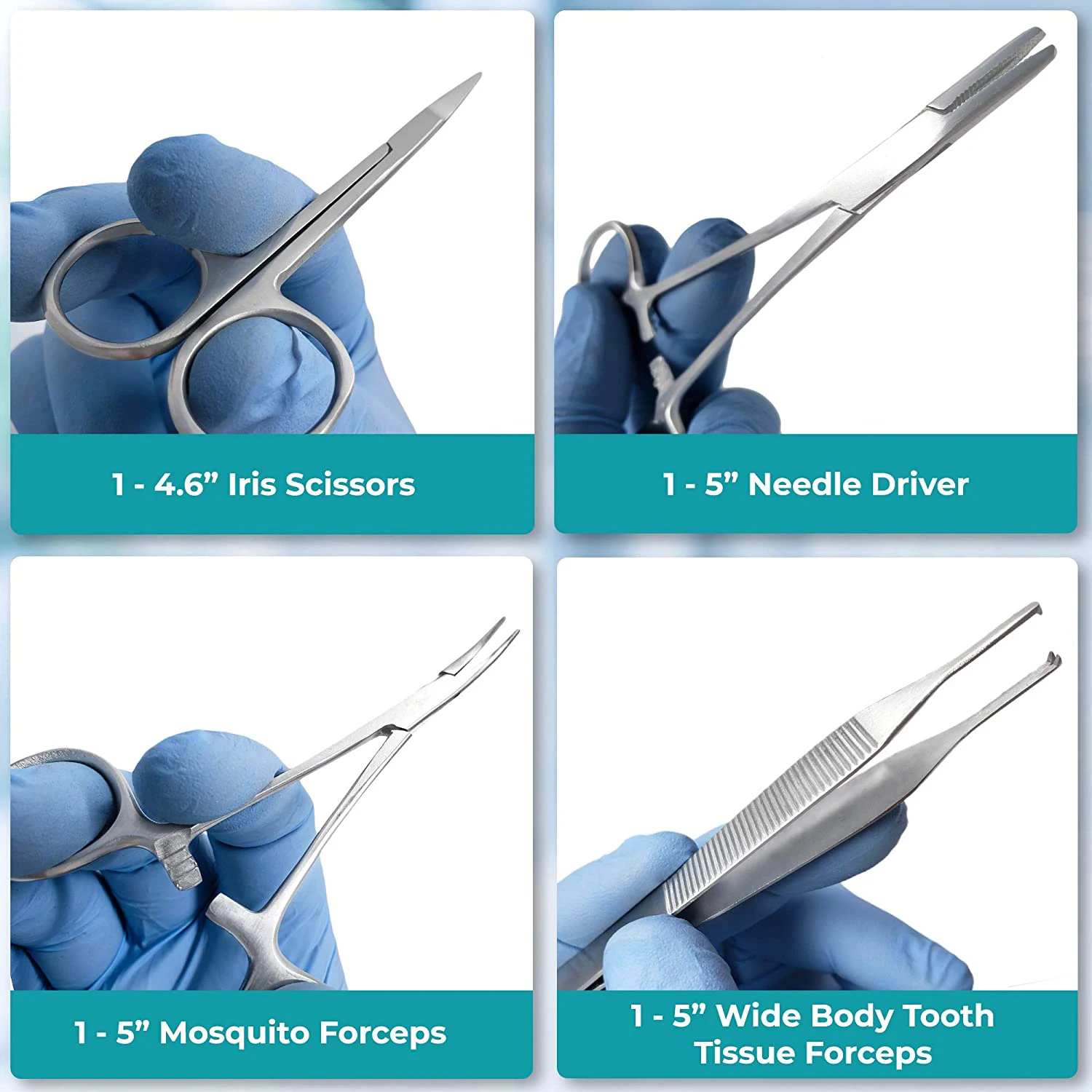 177 PCS Advanced Premium Veterinary Surgical Instrument Kit Including Scissors Needle Holder Hemostat Forceps Tweezers Scalpel