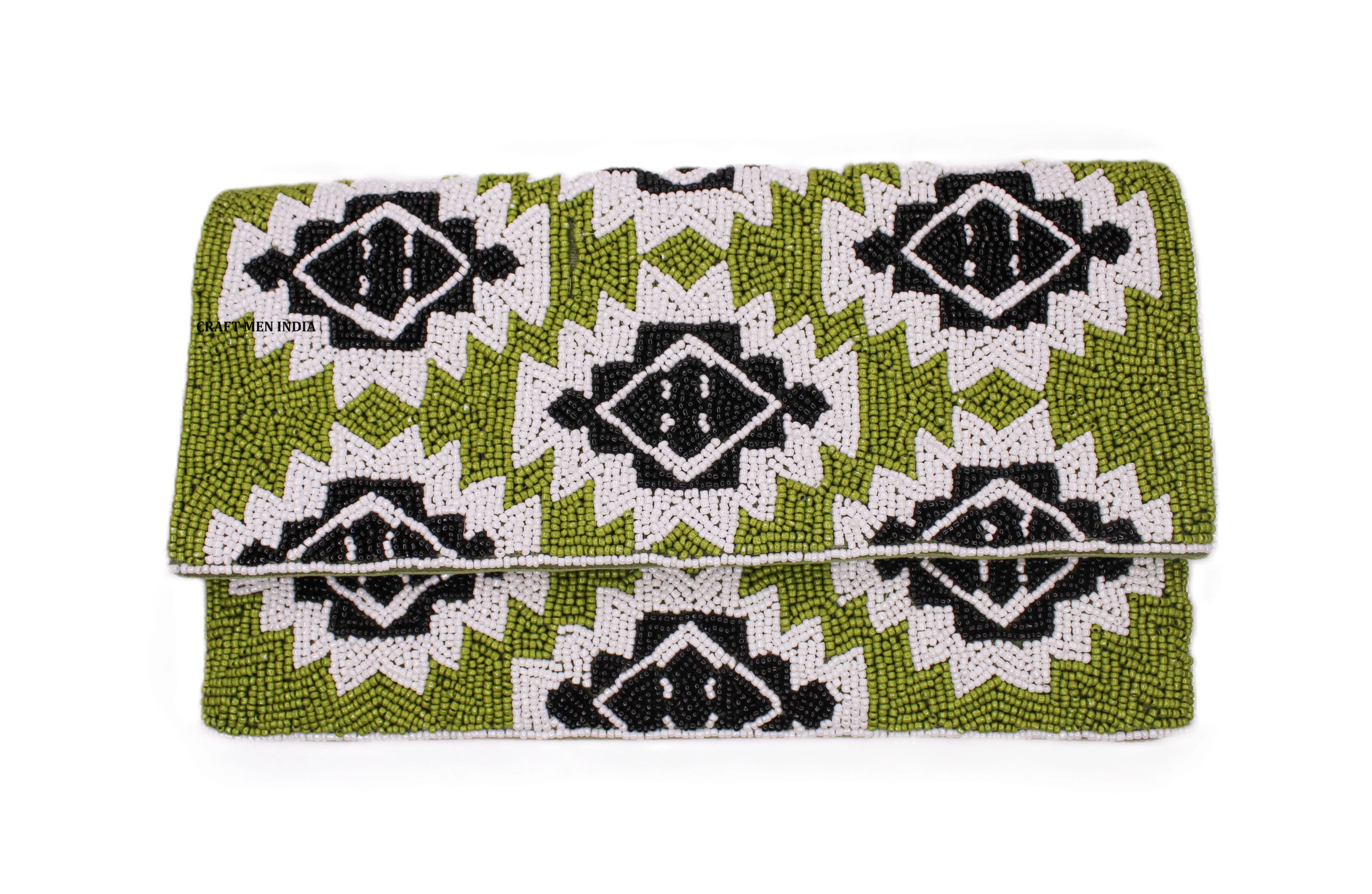 Floral Trend Themed Luxury Clutches High Quality Indian Handmade Beadwork ladies handbags Beaded clutch with intricate beadwork