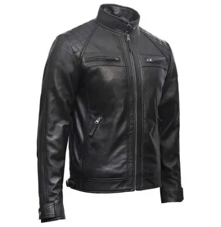 Fashion Men black Lamb Leather Jacket/men leather jackets Pakistan leather jackets Coats New High Quality