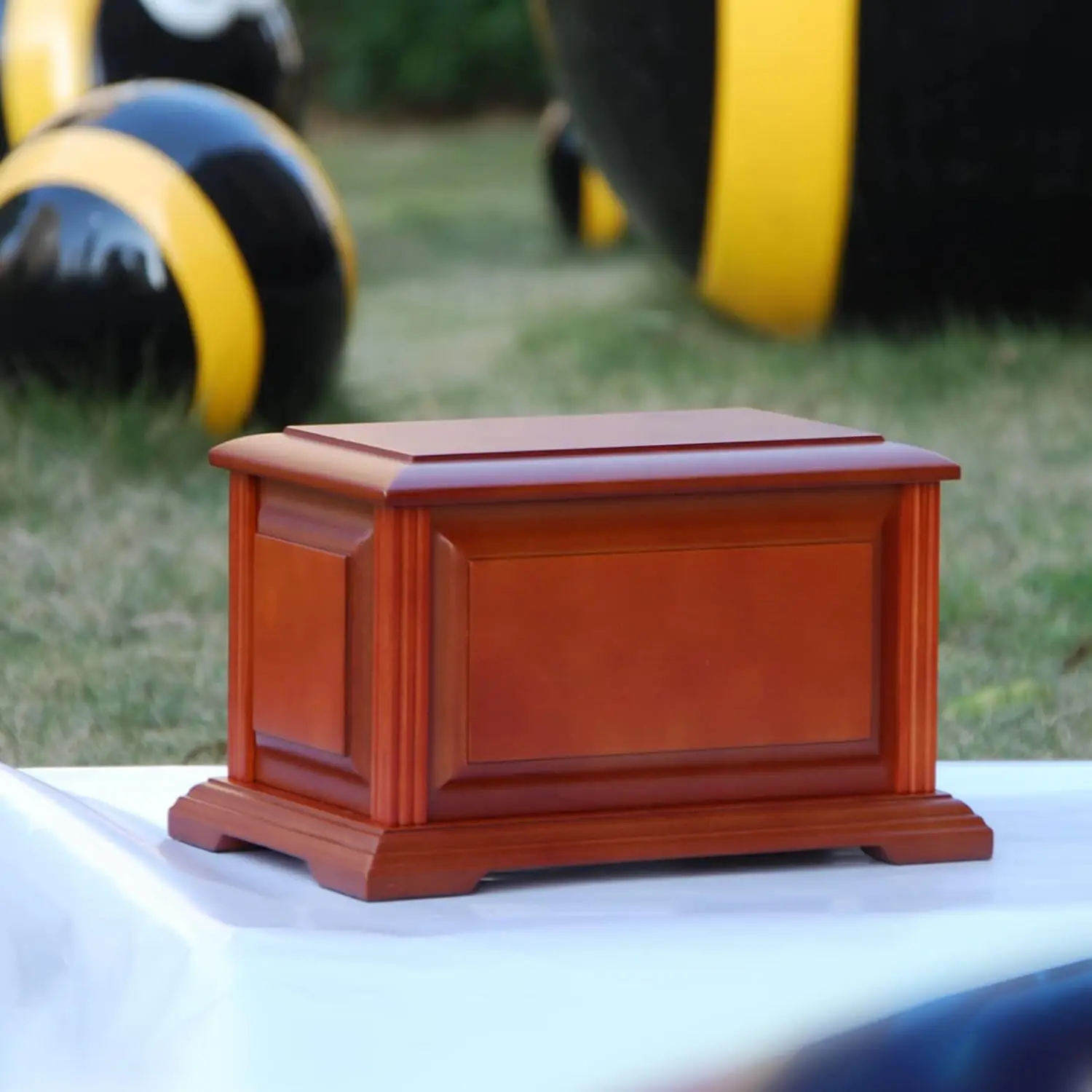 Handcrafted Large Wooden Funeral Cremation Urn Box for Human Ashes,Burial Urn for Adult up to 225lbs Burial Supplies