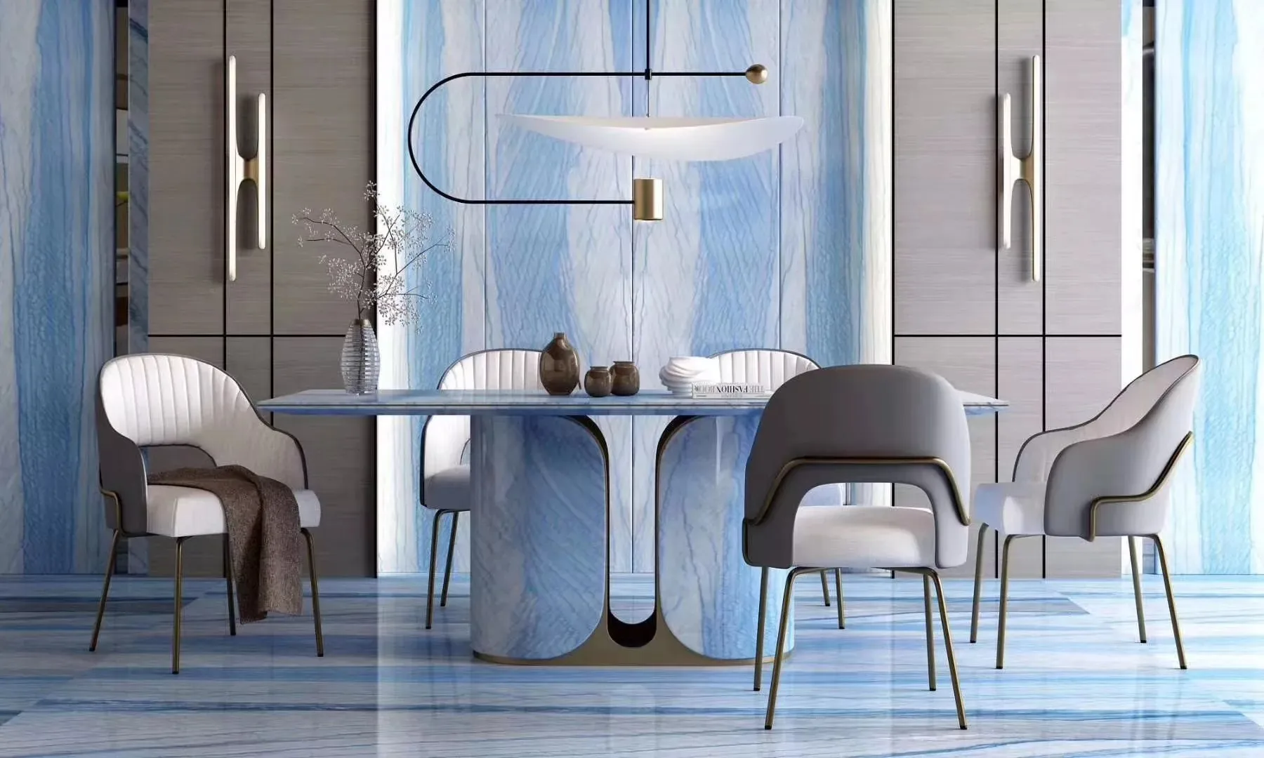 Azul Blue Macaubas Quartzite Stone Decoration Slabs