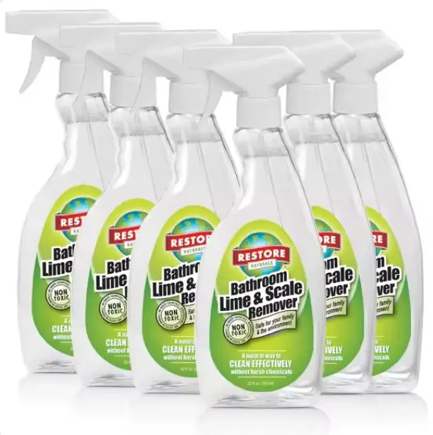 Plant-Based Bathroom Lime & Scale Remover 6-Pack Non-Toxic Eco-Friendly Cleaner 22 fl oz for Scale Removal and Freshness