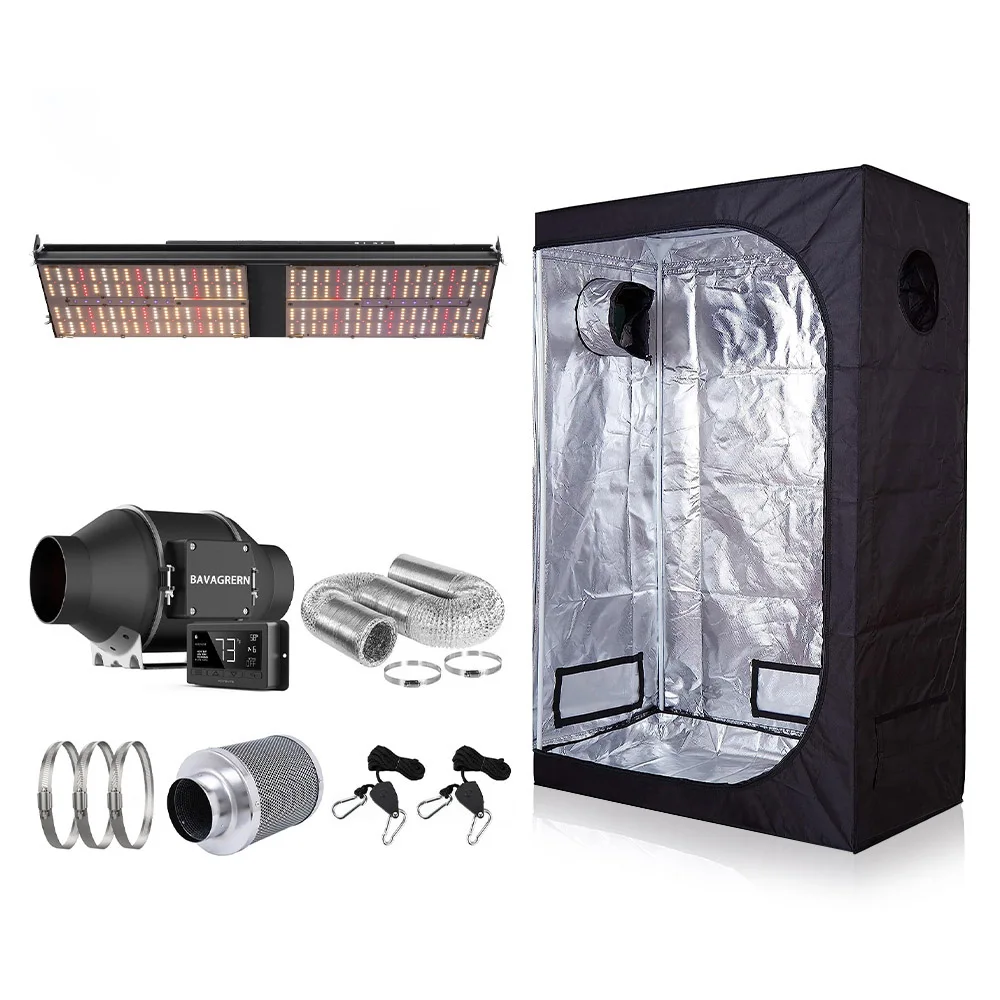 2023 BAVA 2x4 Indoor Tent Smart Grow Light Kit APP control 270W Samsung LED Grow Light UV IR 4 Inch EC Inline Fan Carbon Filter