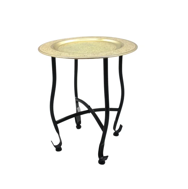 Round Table With 4 Legs Nickel Antique Gold Color tables For Home And Hotel Outdoor & Living Room Furniture