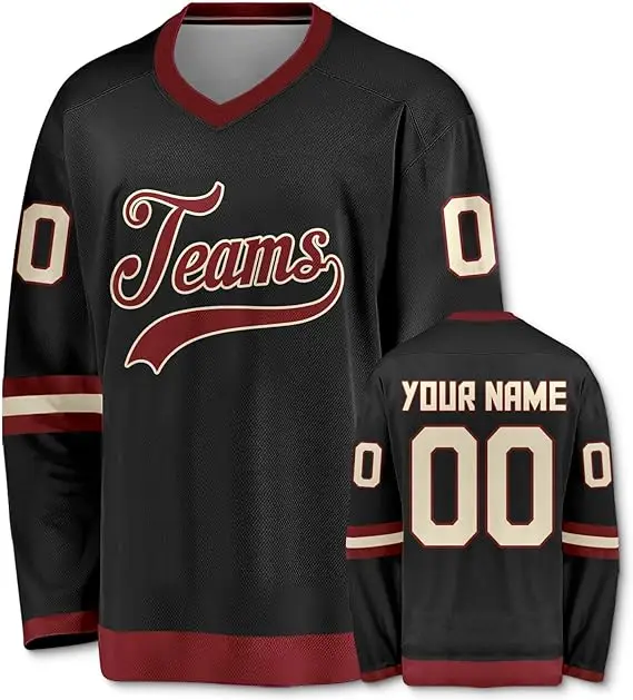 Personalized Custom Hockey Practice Jerseys for Men and Youth Stitched Printed Name Number Logo Ice Hockey Clothing