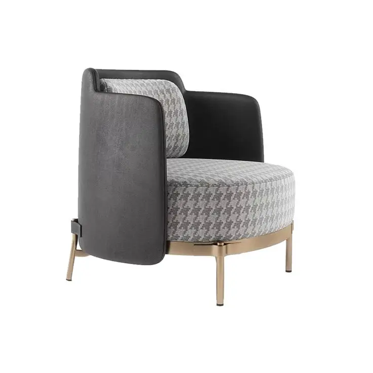 Одноместный диван гостиная мебель роскошный современный дизайн латунные нержавеющие ножки