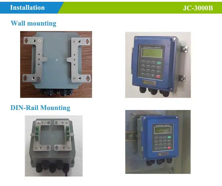 Wall Installed Type Ultrasonic Flow Meter Portable Water Flow Meter