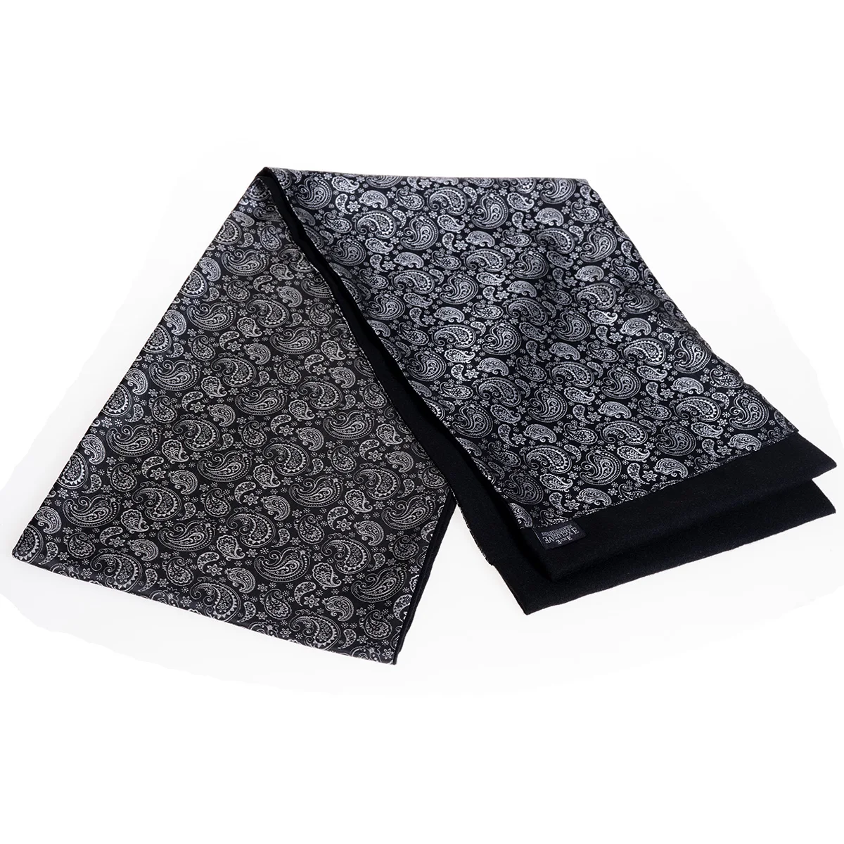 Sky Blue Navy Triangle Jacquard and Paisley Designer Made Man Made Silk Scarf Ready Stock Double Trend New Season