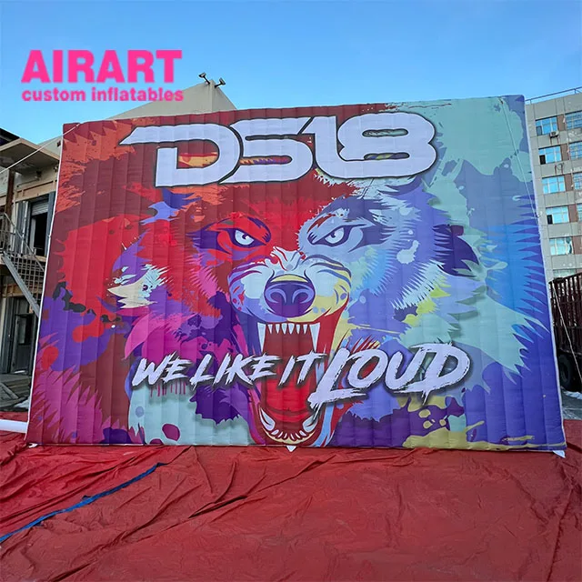 Party use air inflatable dj booth wall inflatable photo wall